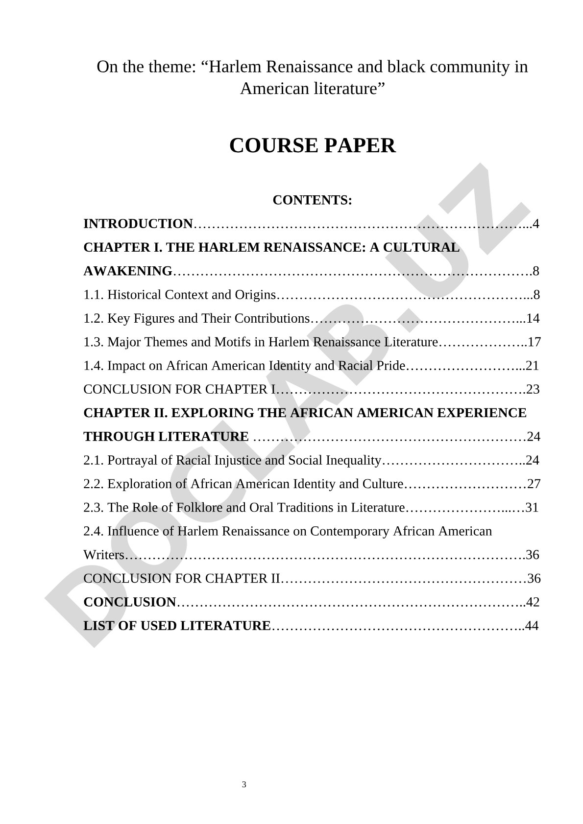 Harlem Renaissance and black community in American literature