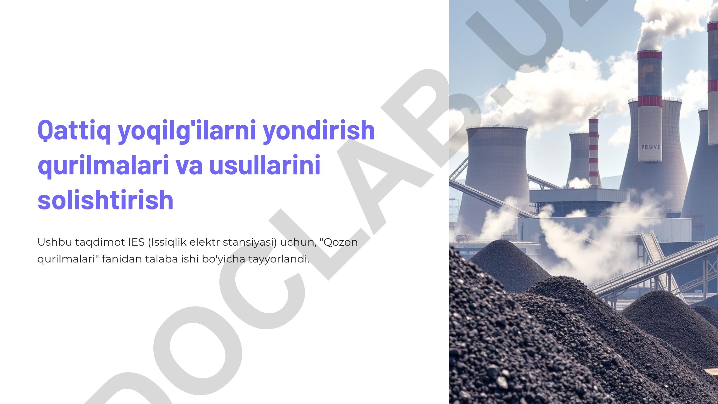 Qattiq yoqilg'ilarni yondirish qurilmalari va usullarini solishtirish