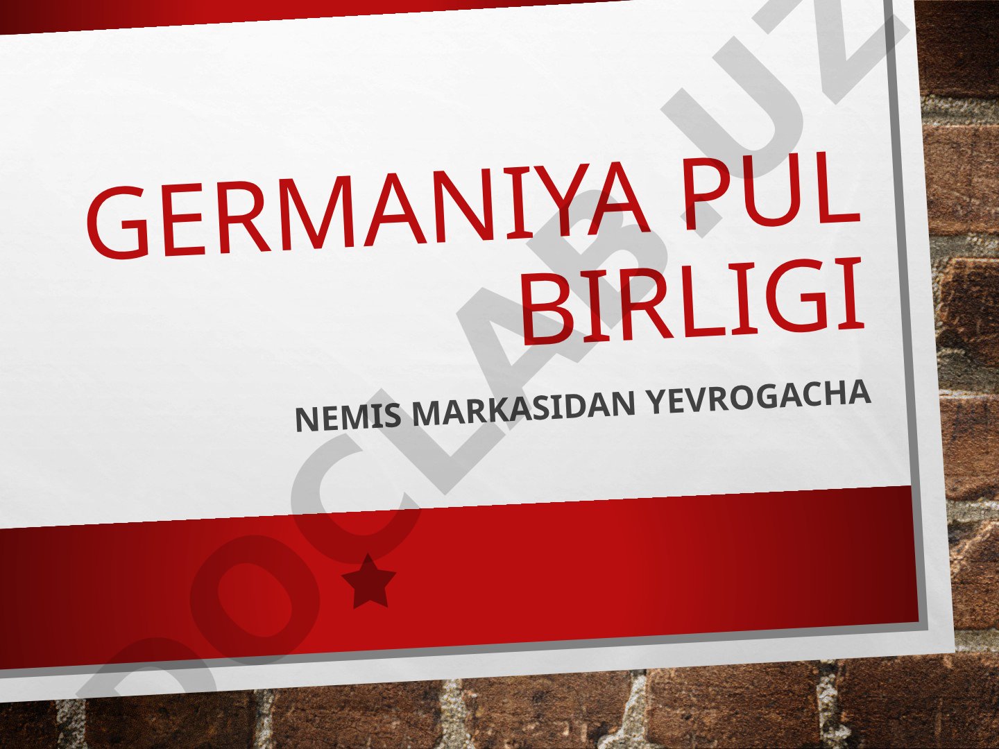 Germaniya pul birligi: Nemis markasidan yevrogacha