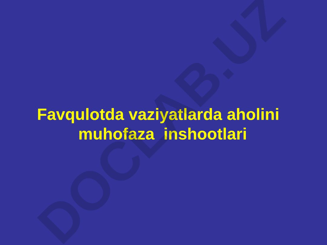 FV aholini muxofaza inshootlari