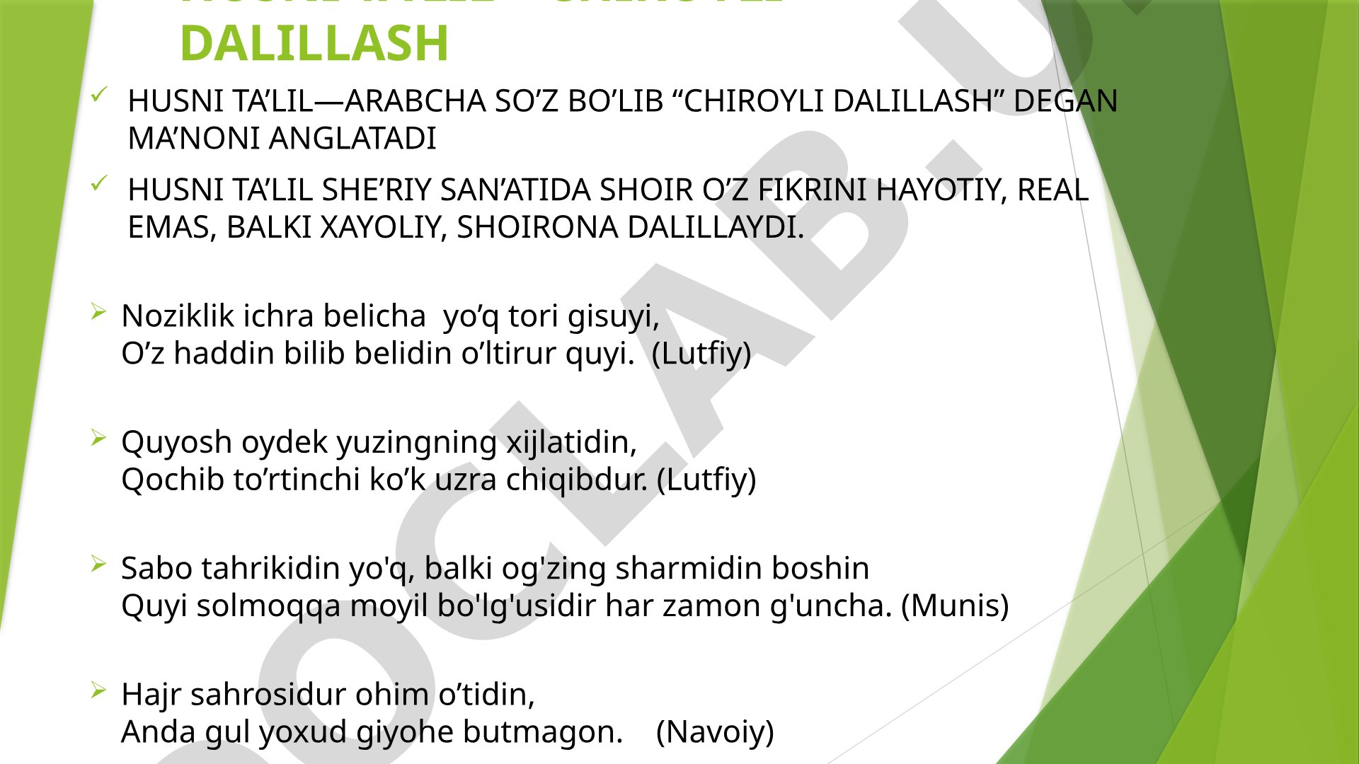 Husni ta'lil — chiroyli dallilash