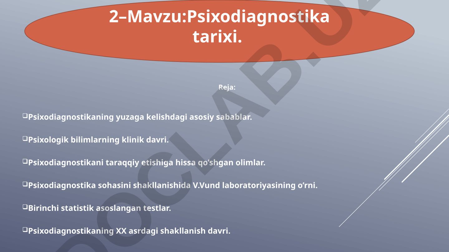 Psixodiagnostika tarixi