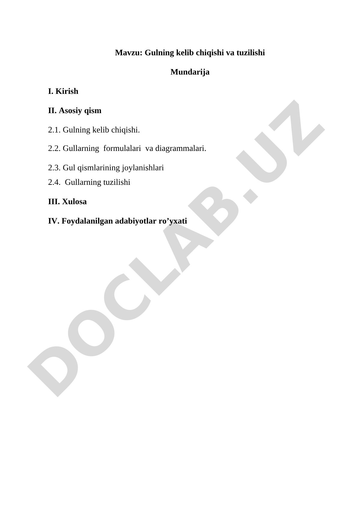 Gulning kelib chiqishi va tuzilishi