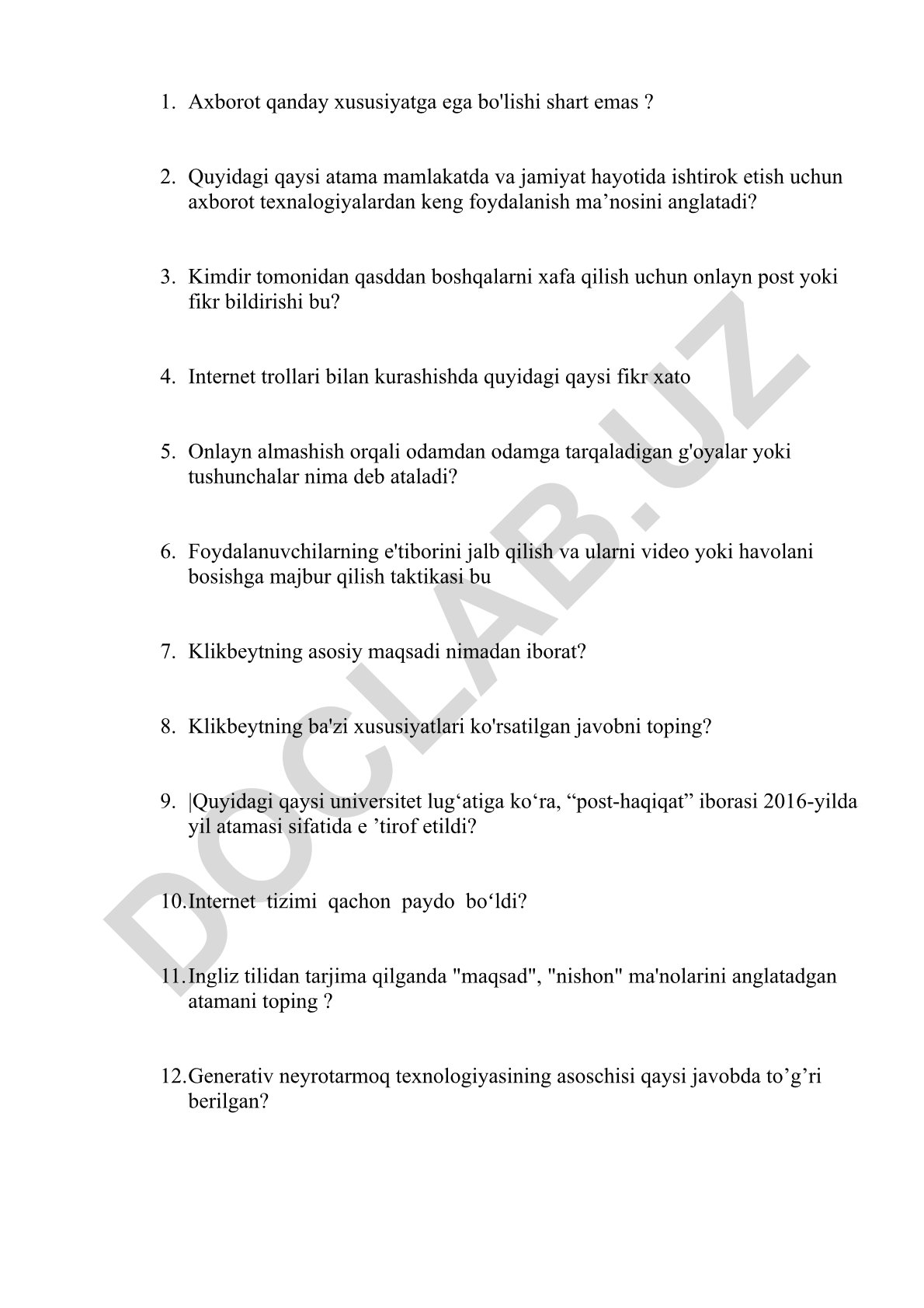 Axborot texnologiyalari va internetda axloqiy muammolar