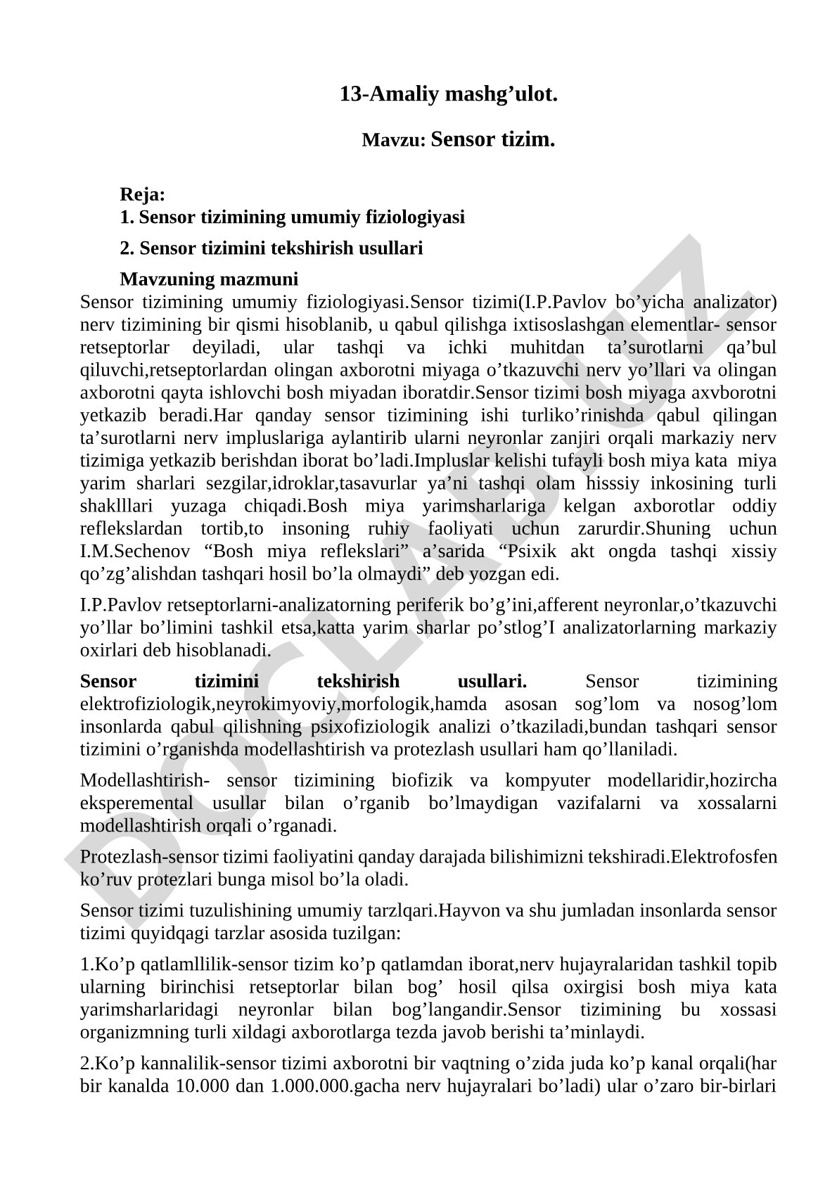 Sensor tizim