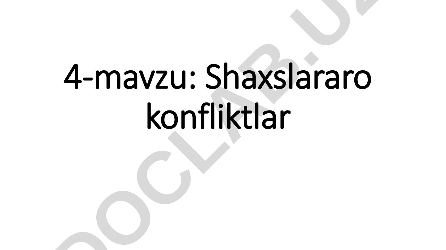 Shaxslararo konfliktlar
