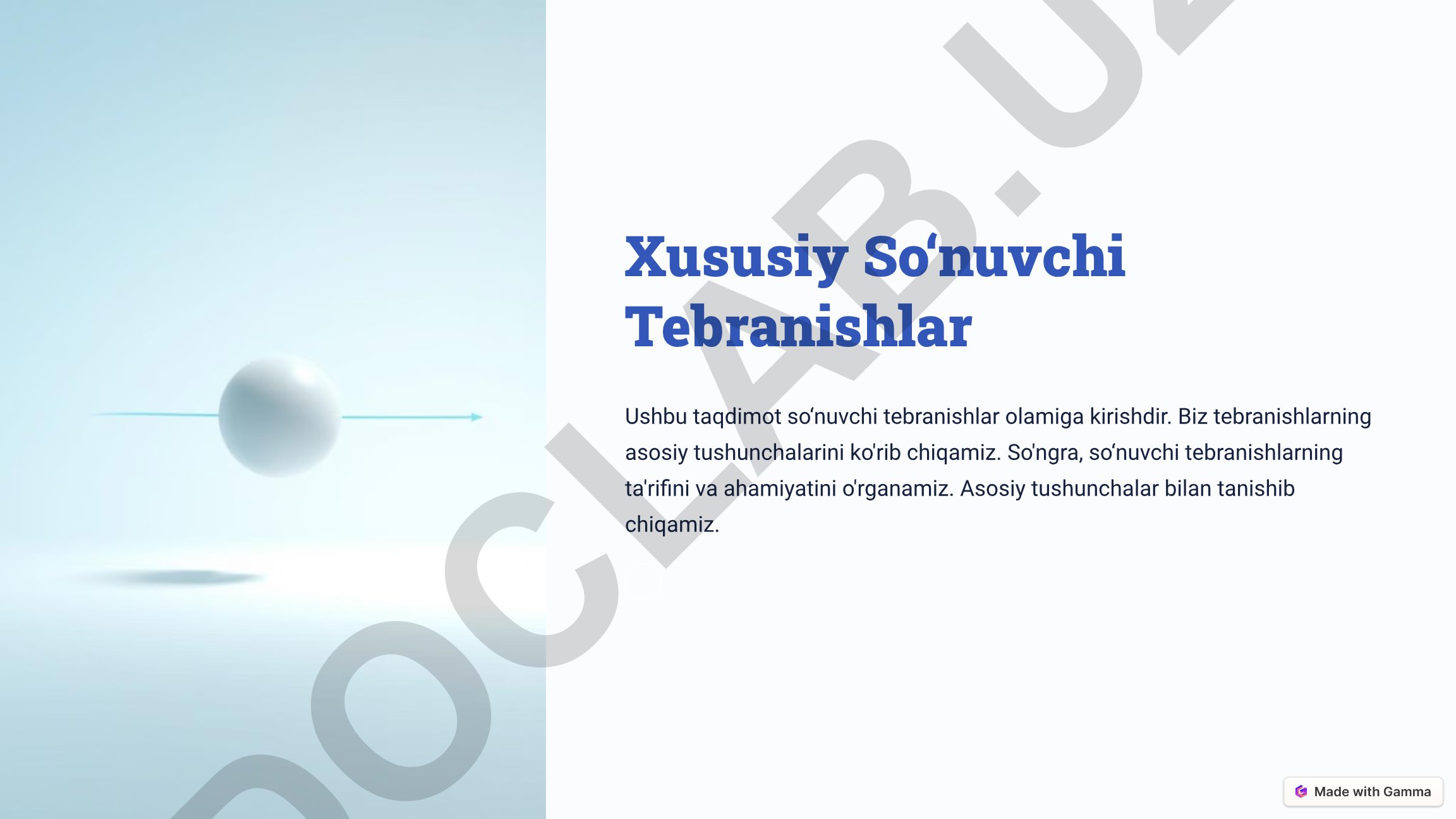 Xususiy so'nuvchi tebranishlar