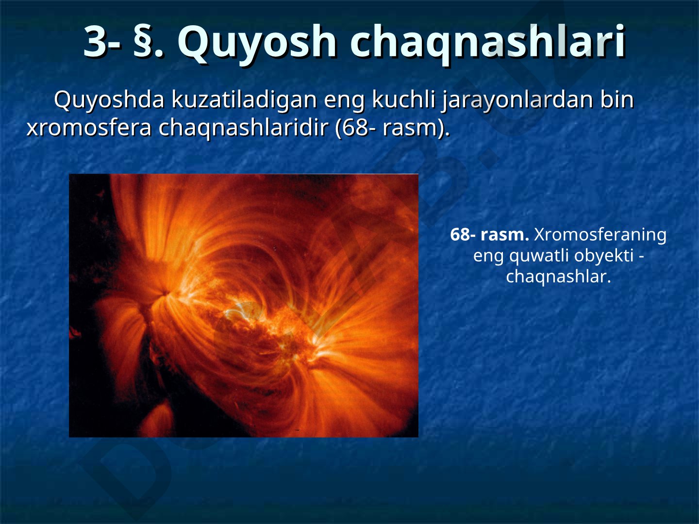 Quyosh chaqnashlari va ularning energiyasi