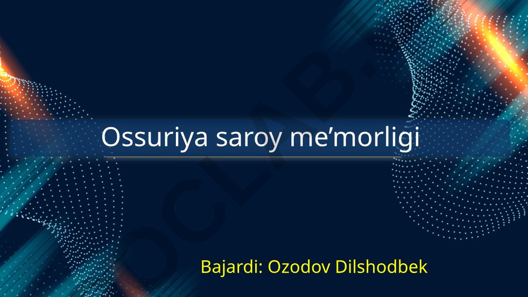 Ossuriya saroy me'morligi