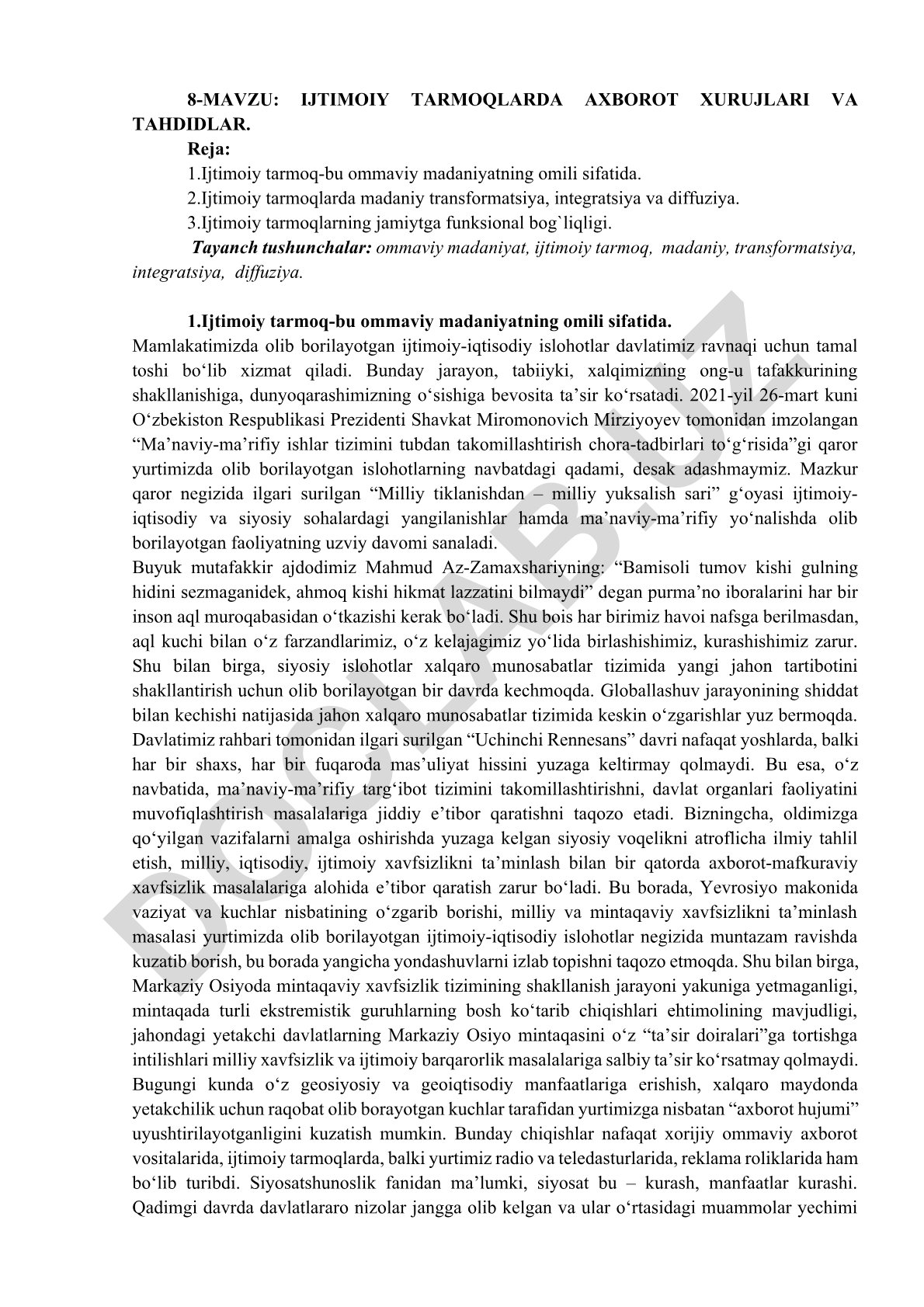 Ijtimoiy tarmoqlarda axborot xurujlari va tahdidlar