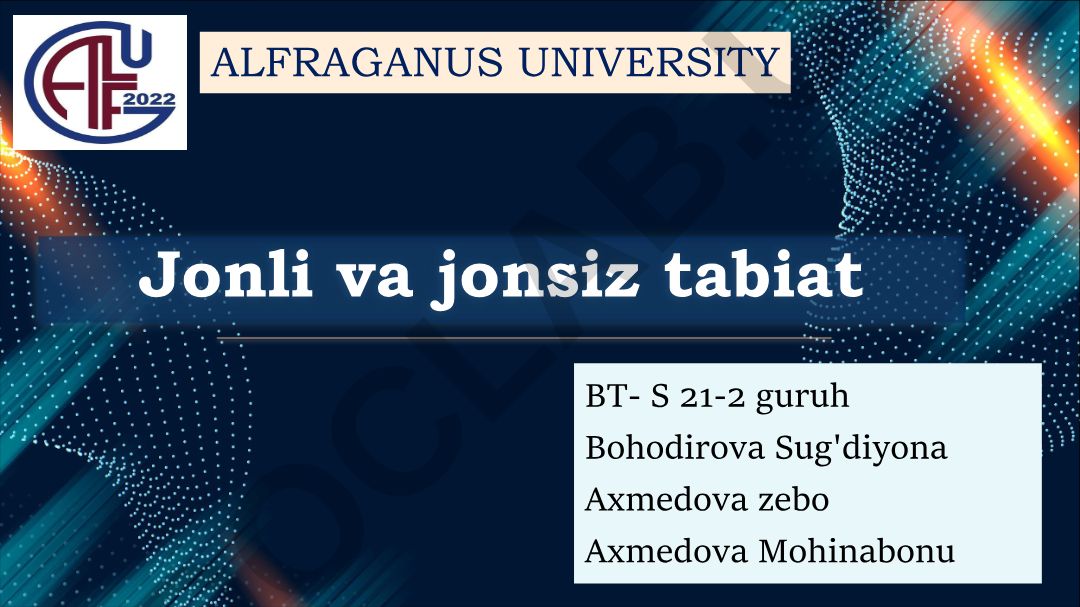Jonli va jonsiz tabiat