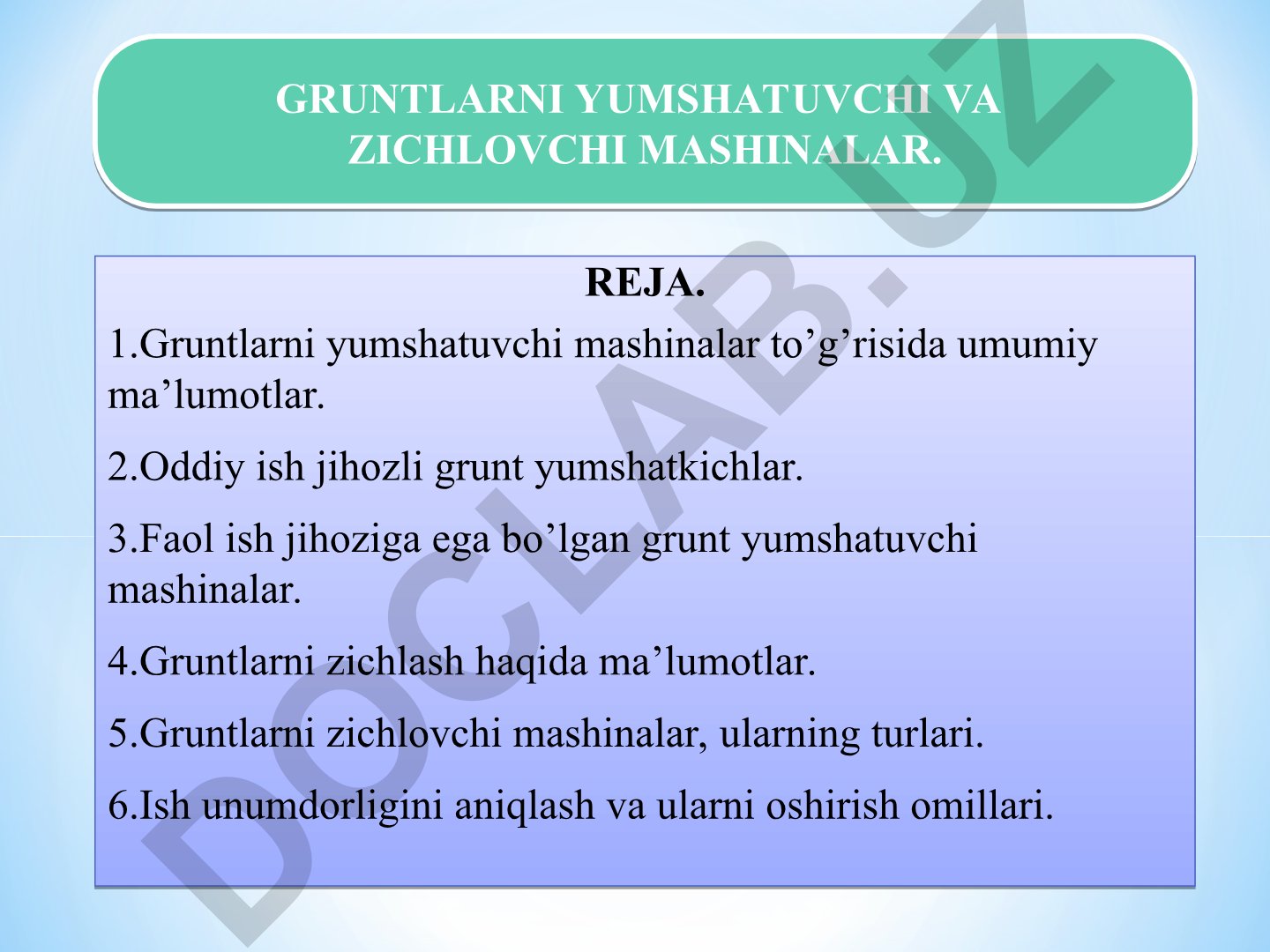 Gruntlarni yumshatuvchi va zichlovchi mashinalar