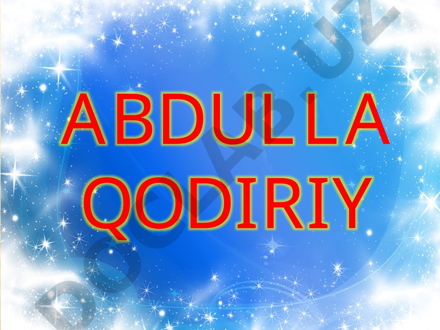 Abdulla Qodiriy hayoti va ijodi