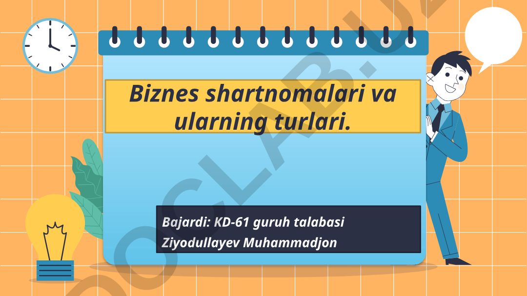 Biznes shartnomalari va ularning turlari