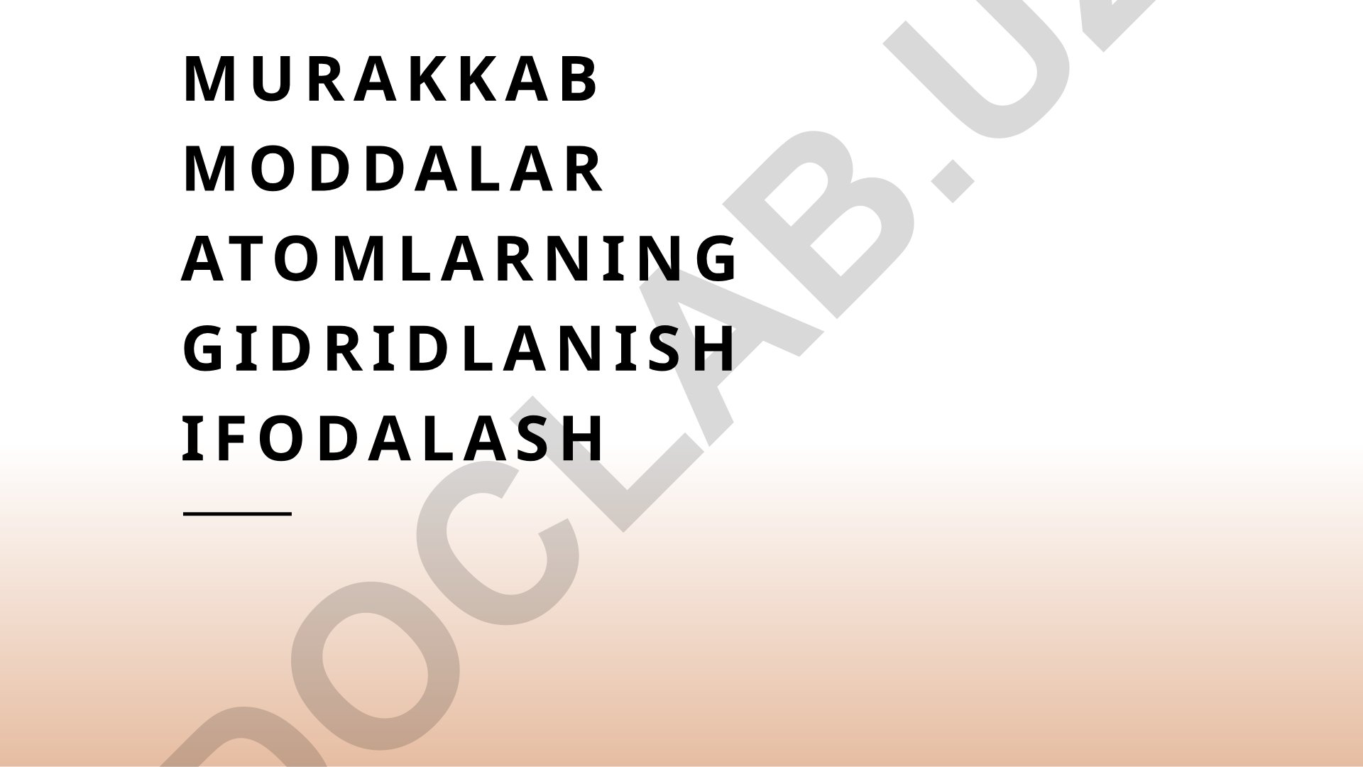 Murakkab moddalar atomlarining gidridlanishi