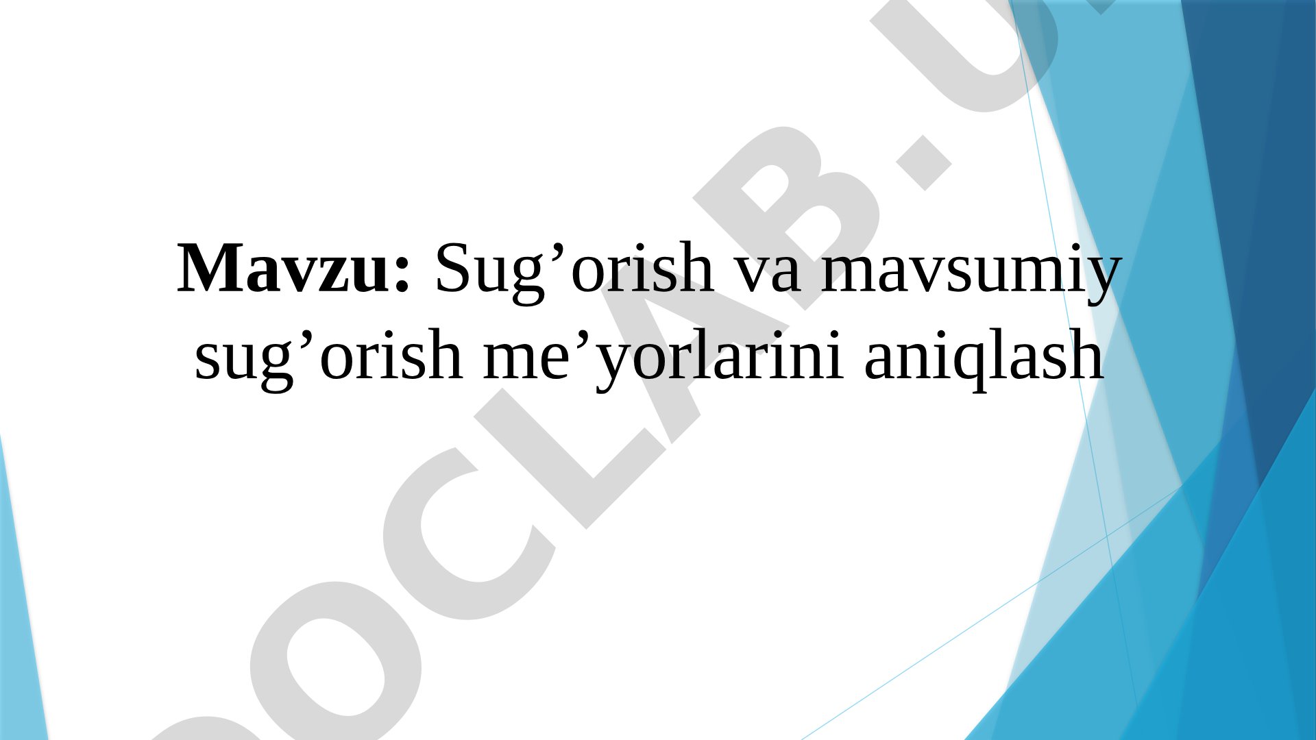 Sug'orish va mavsumiy sug'orish me'yorlarini aniqlash