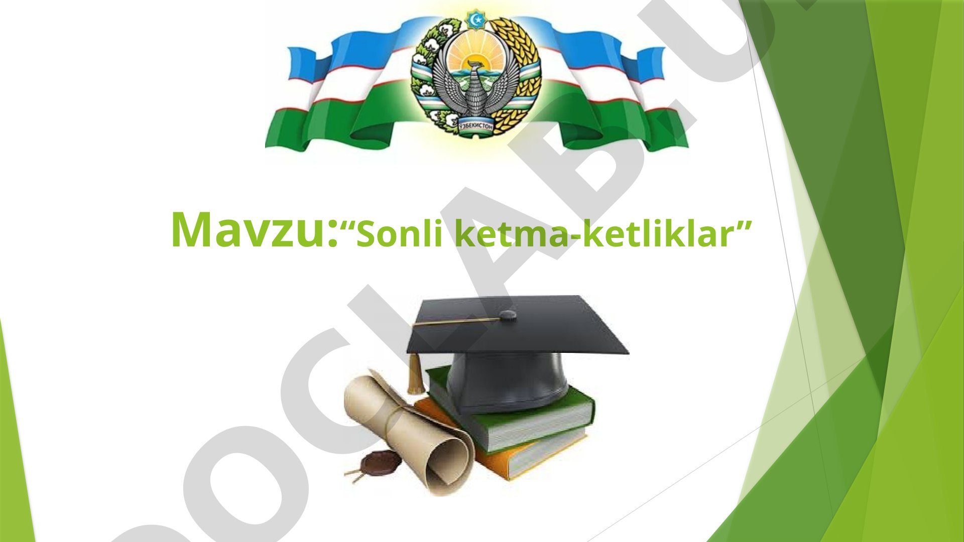 Sonli ketma-ketliklar