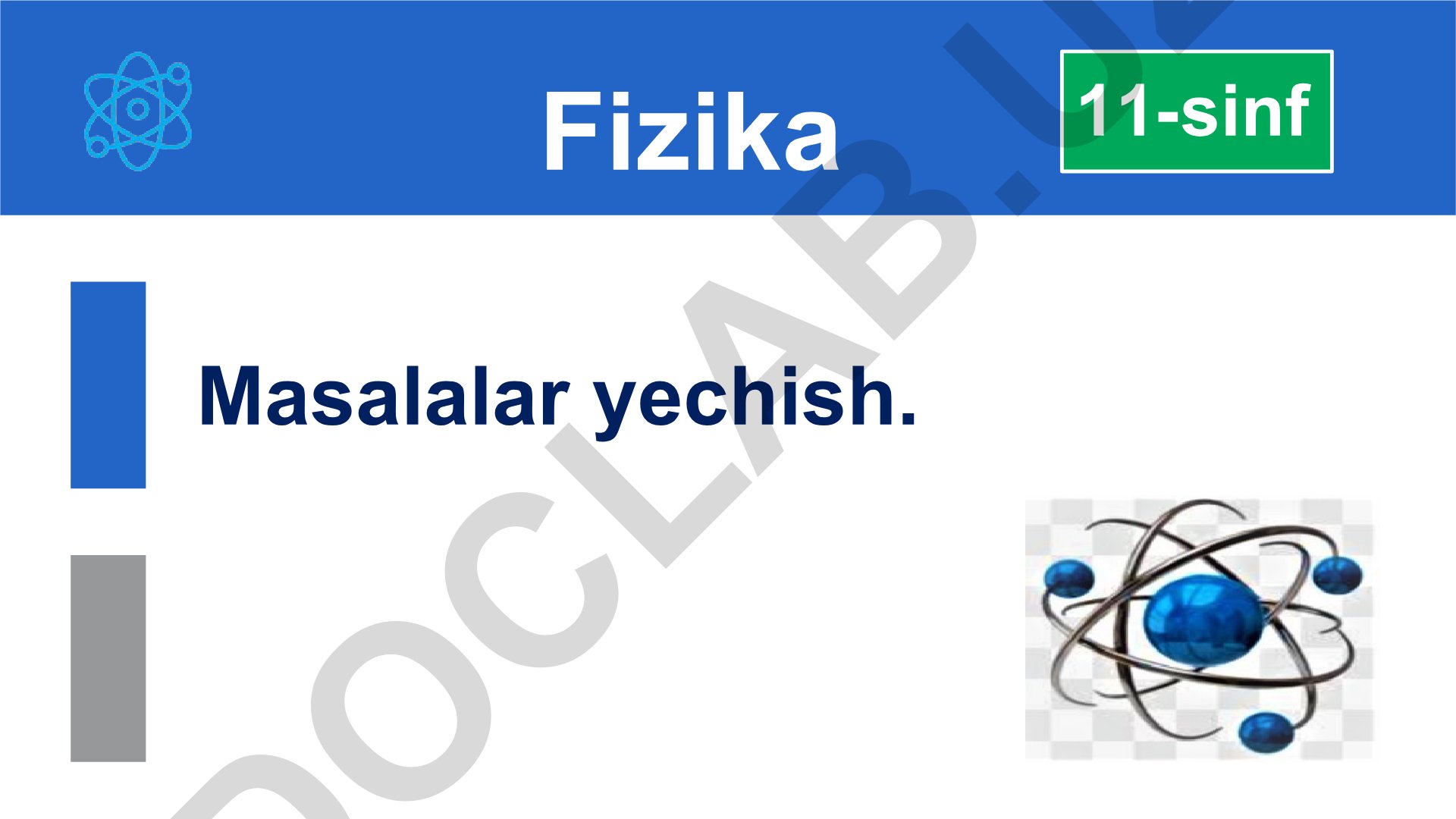 11-sinf Fizika masalalari yechish