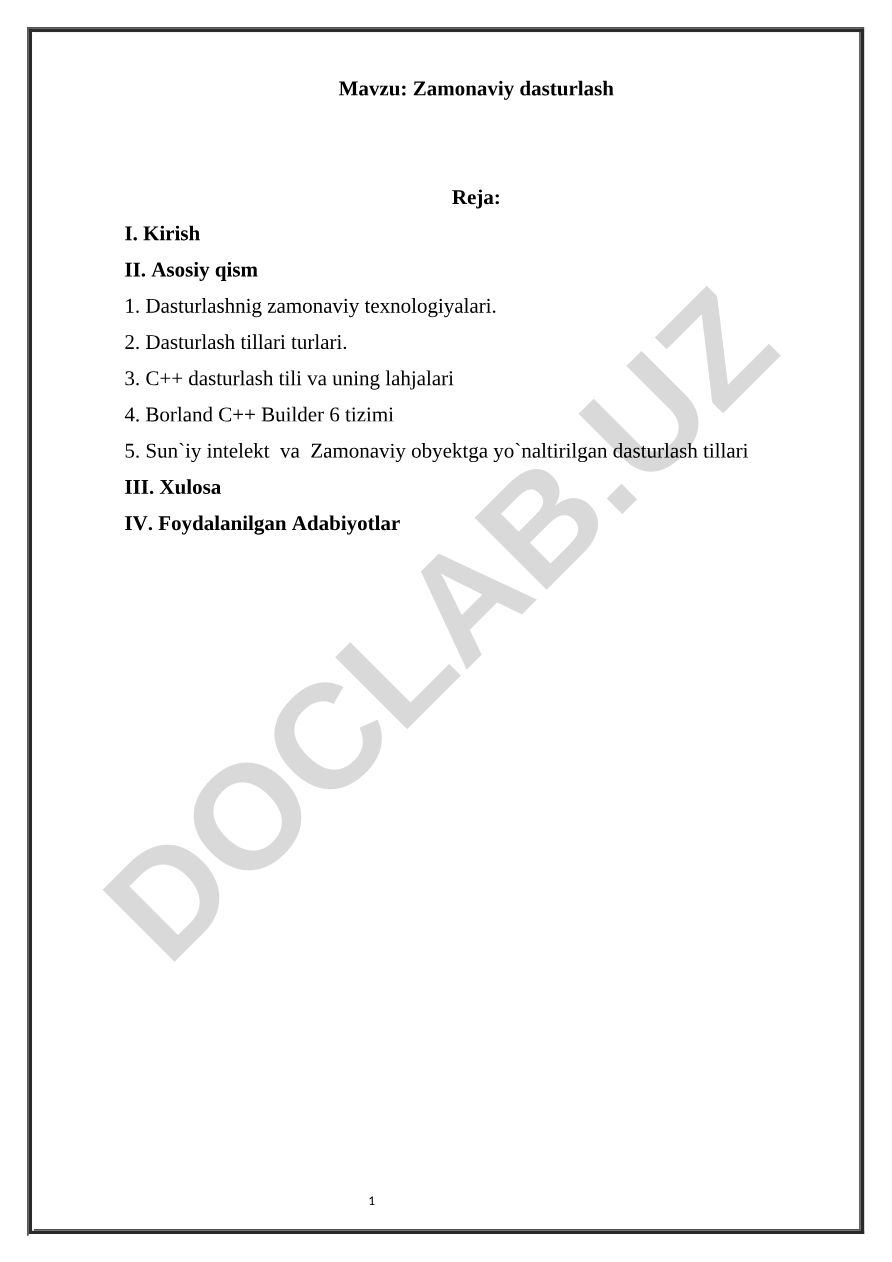 Zamonaviy dasturlash