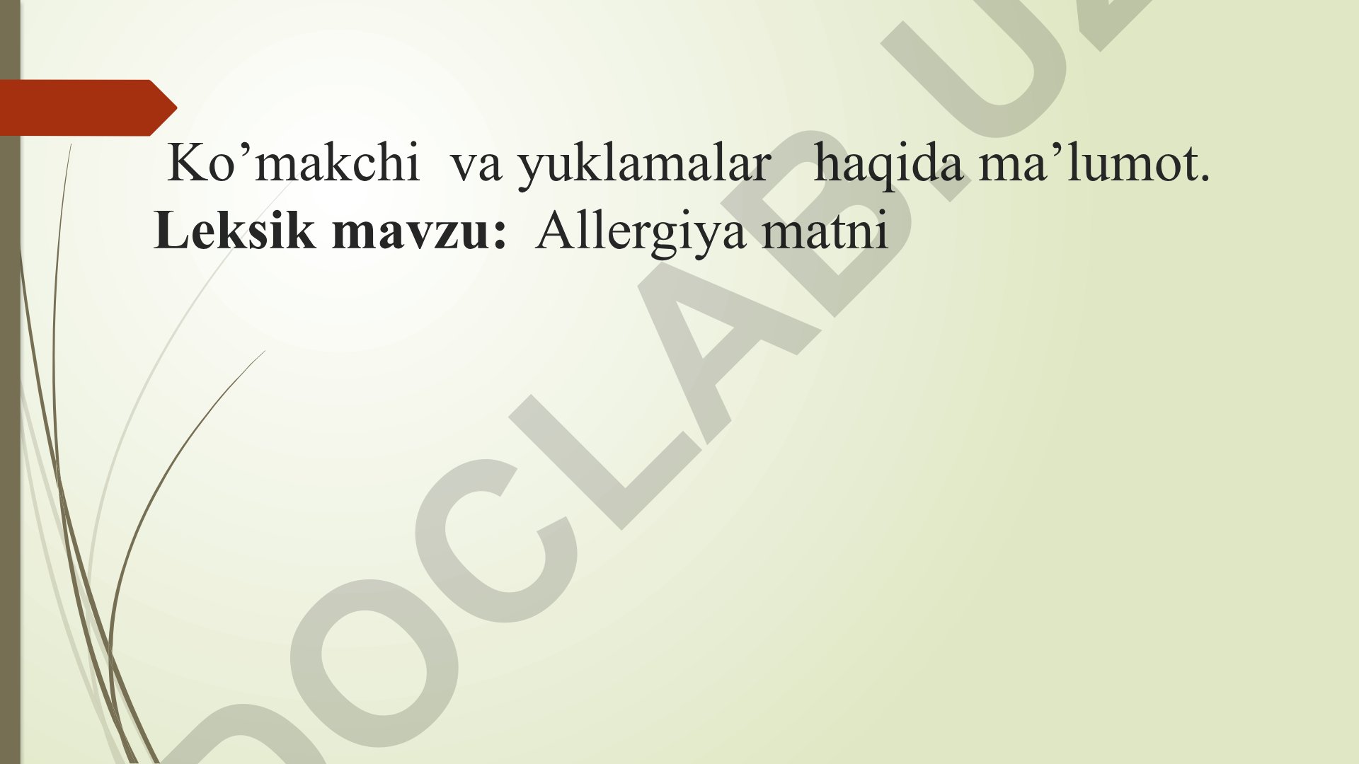 Allergiya va allergenlar haqida ma'lumot