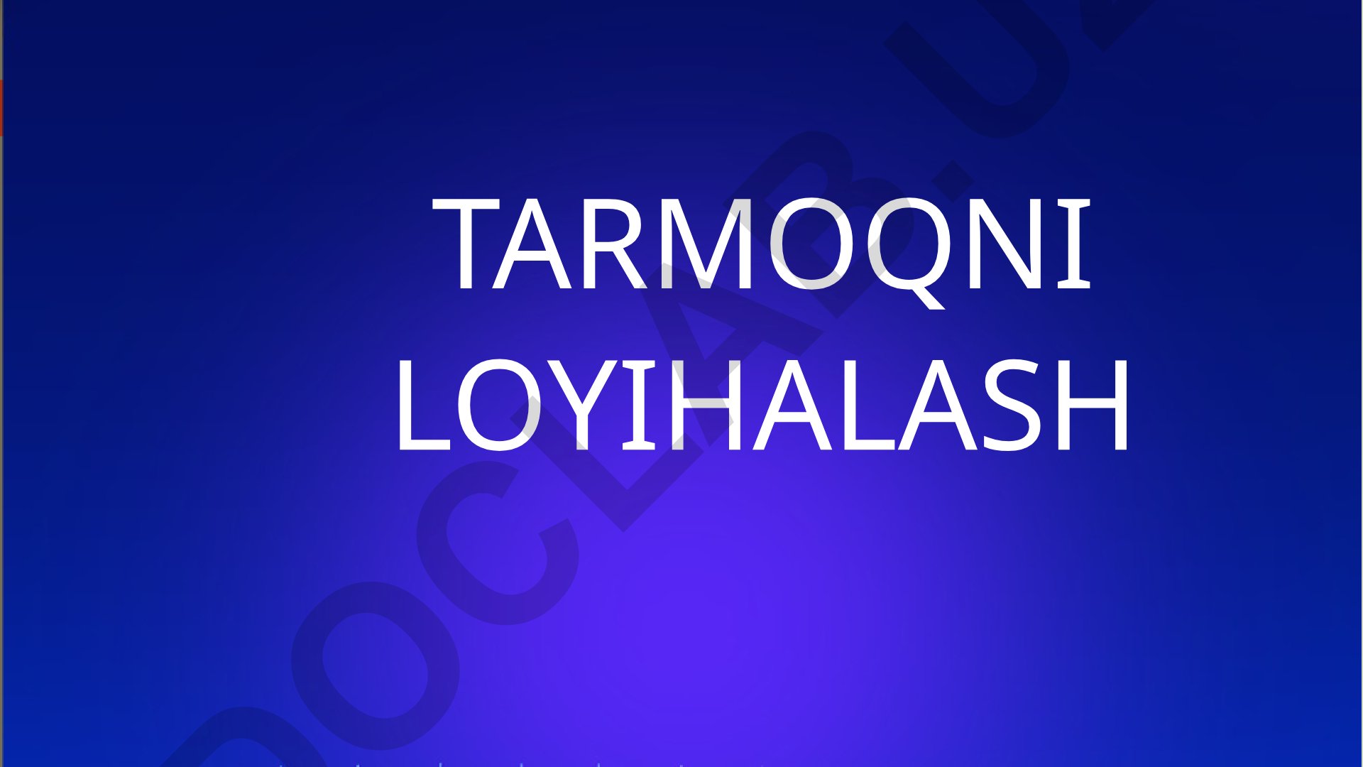 Tarmoqni loyihalash va serverlar