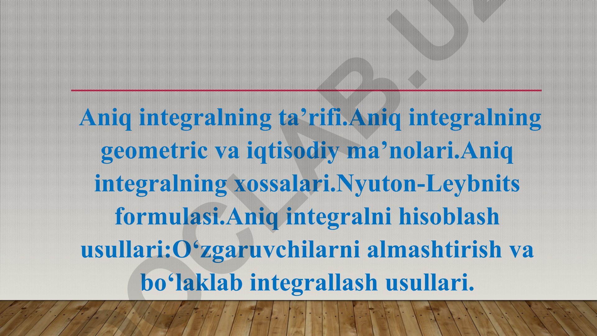 Aniq integralning ta'rifi, geometric va iqtisodiy ma'nolari