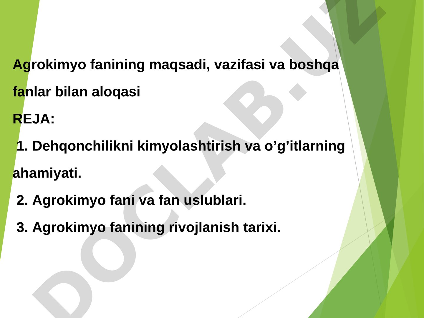 Agrokimyo fanining maqsadi, vazifasi va boshqa fanlar bilan aloqasi