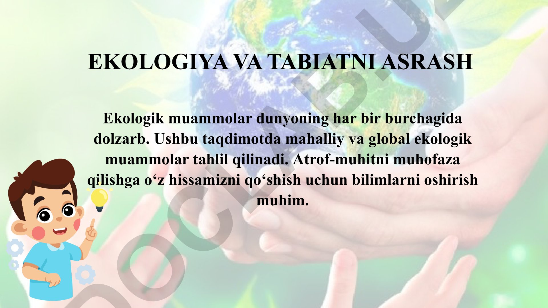 Ekologiya va tabiatni asrash