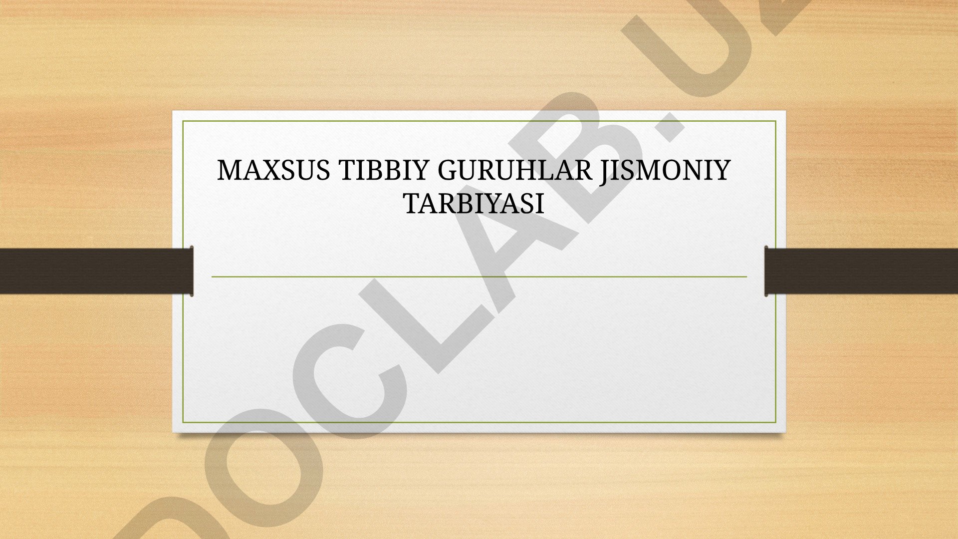 Maxsus tibbiy guruhlar jismoniy tarbiyasi rejasi