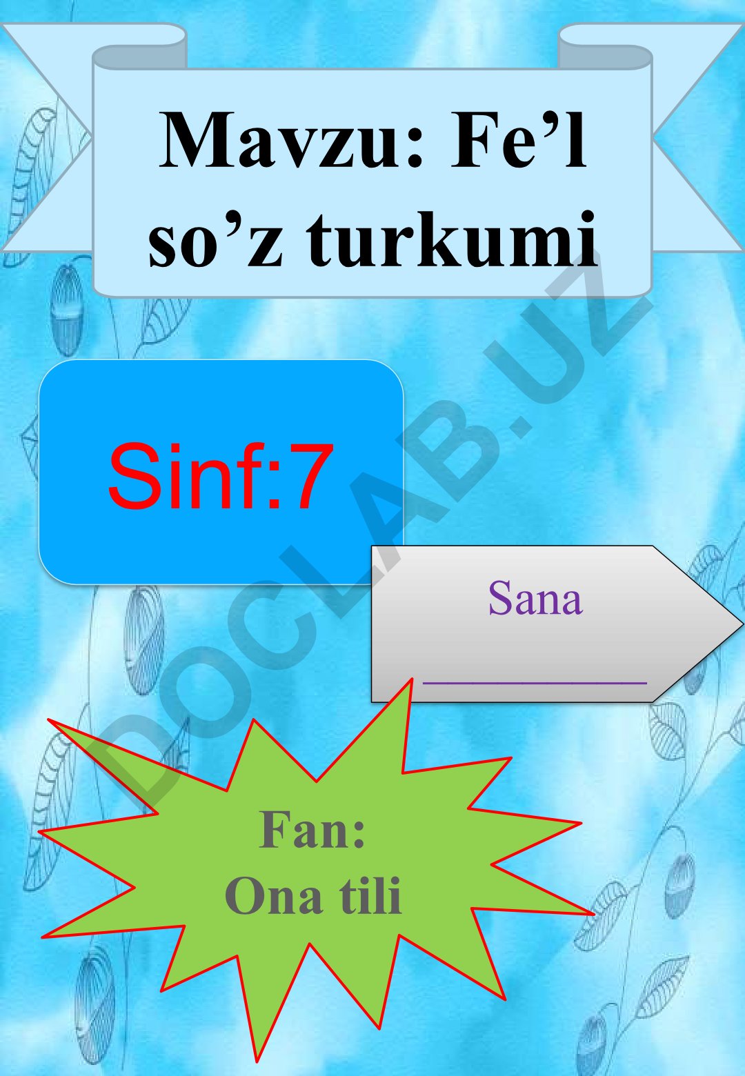Fe’l so’z turkumi