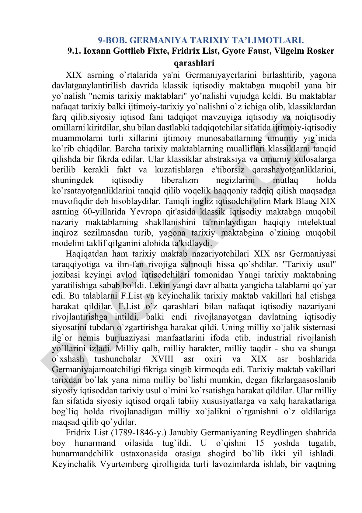 Germaniya tarixiy ta'limotlari va klassik iqtisodiy maktabga muqobil yo'nalishlar