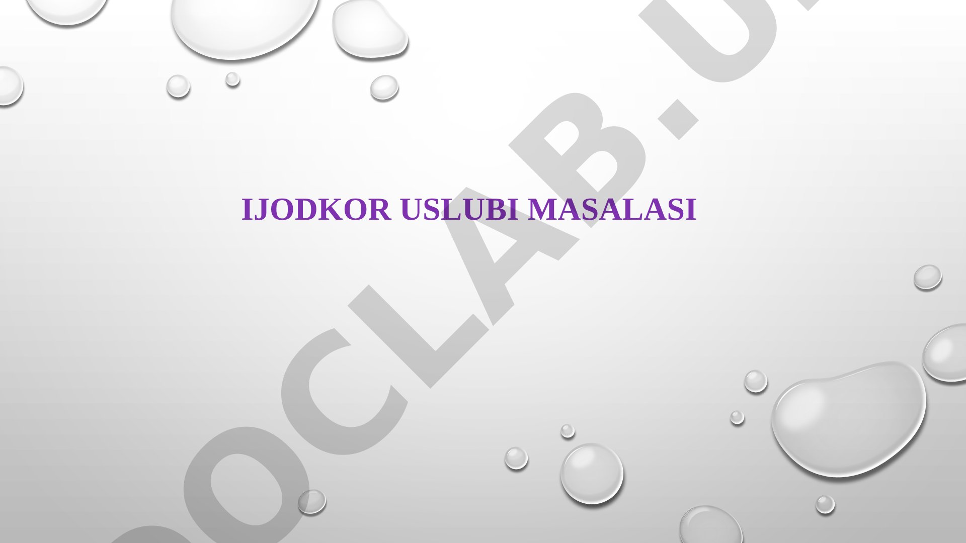 Ijodkor uslubi masalasi
