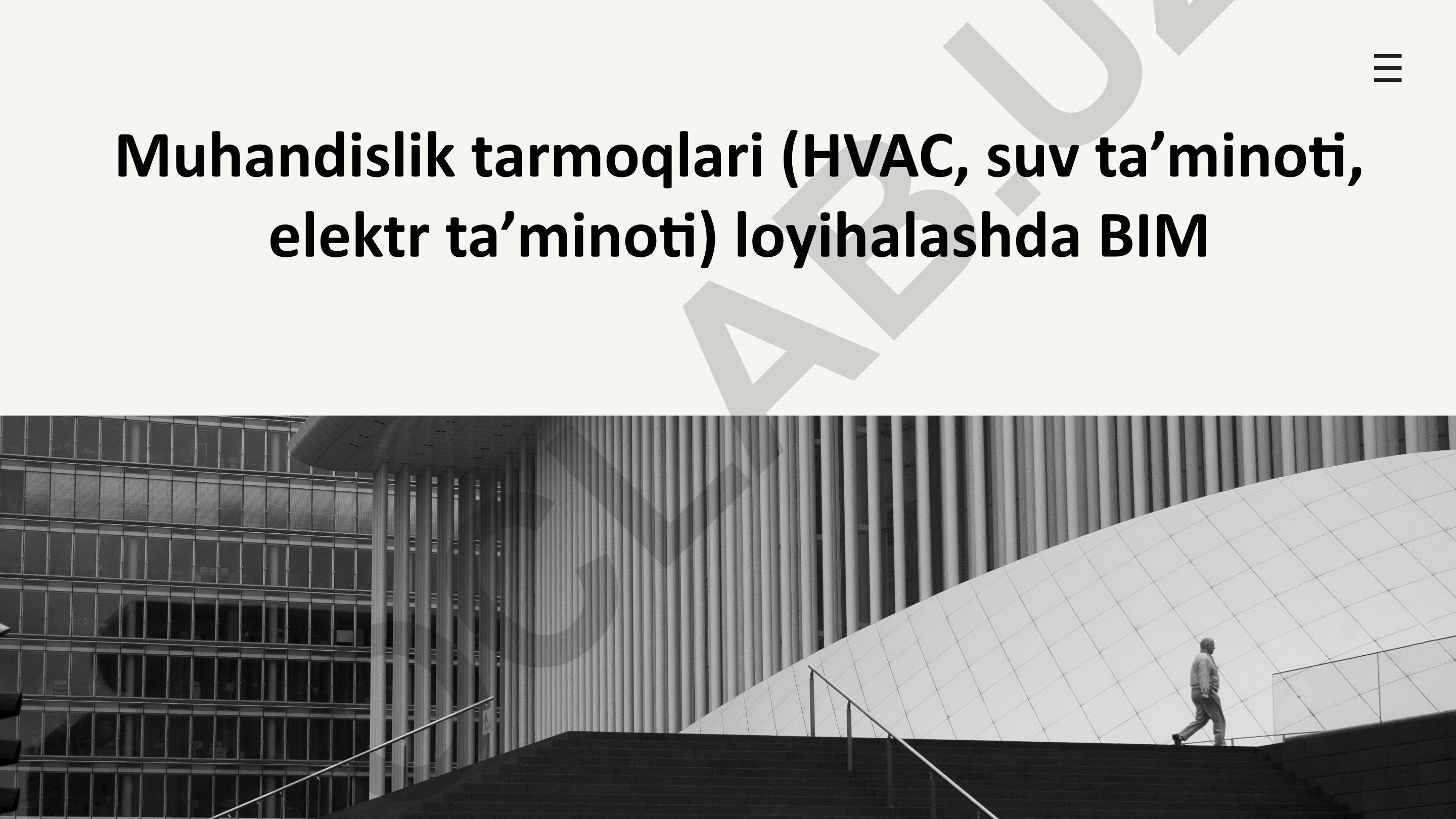 BIM texnologiyasi yordamida MEP tizimlarini loyihalash