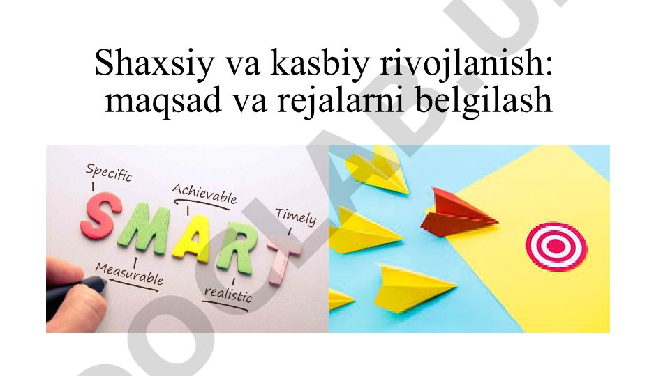 Shaxsiy va kasbiy rivojlanish: maqsad va rejalarni belgilash