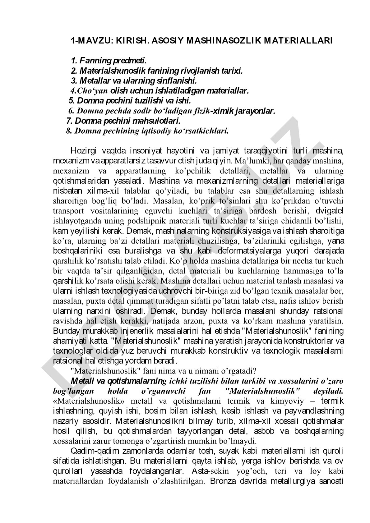 Asosiy mashinasozlik materiallari
