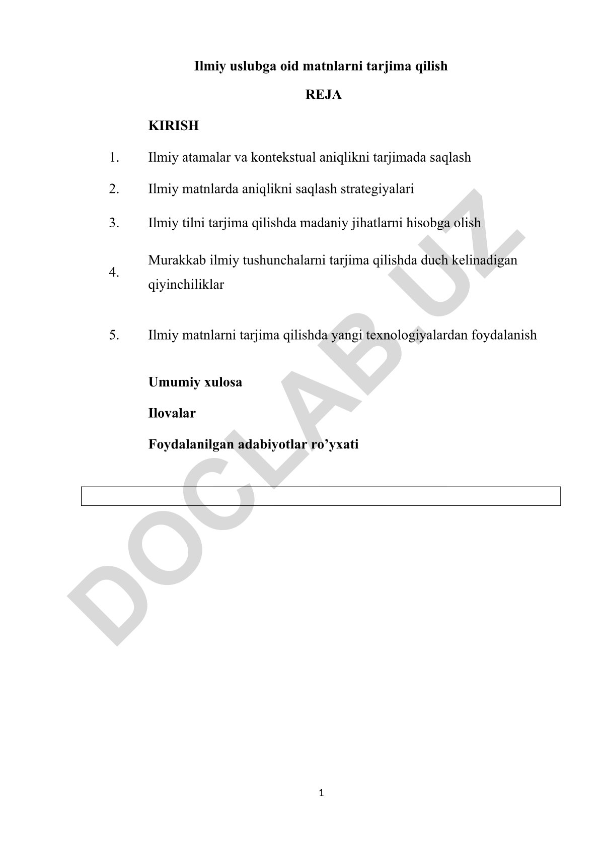 Ilmiy uslubga oid matnlarni tarjima qilish