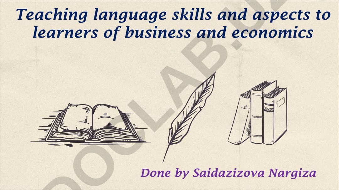 Teaching language skills and aspects to learners of business and economics