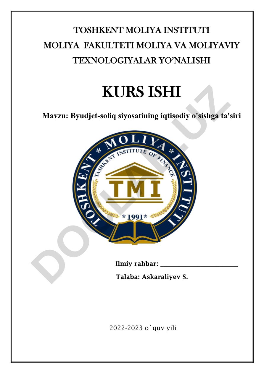 Byudjet-soliq siyosatining iqtisodiy o'sishga ta'siri