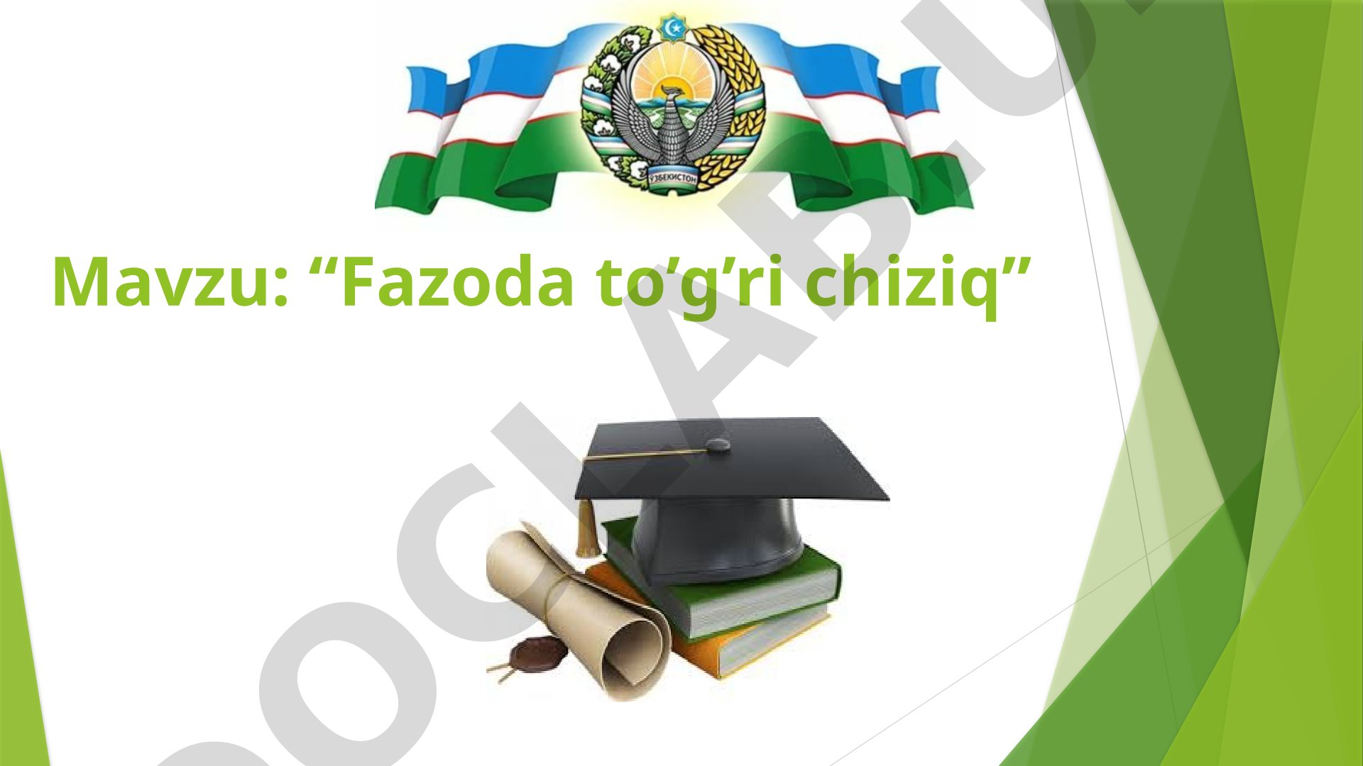 Fazoda to'g'ri chiziq