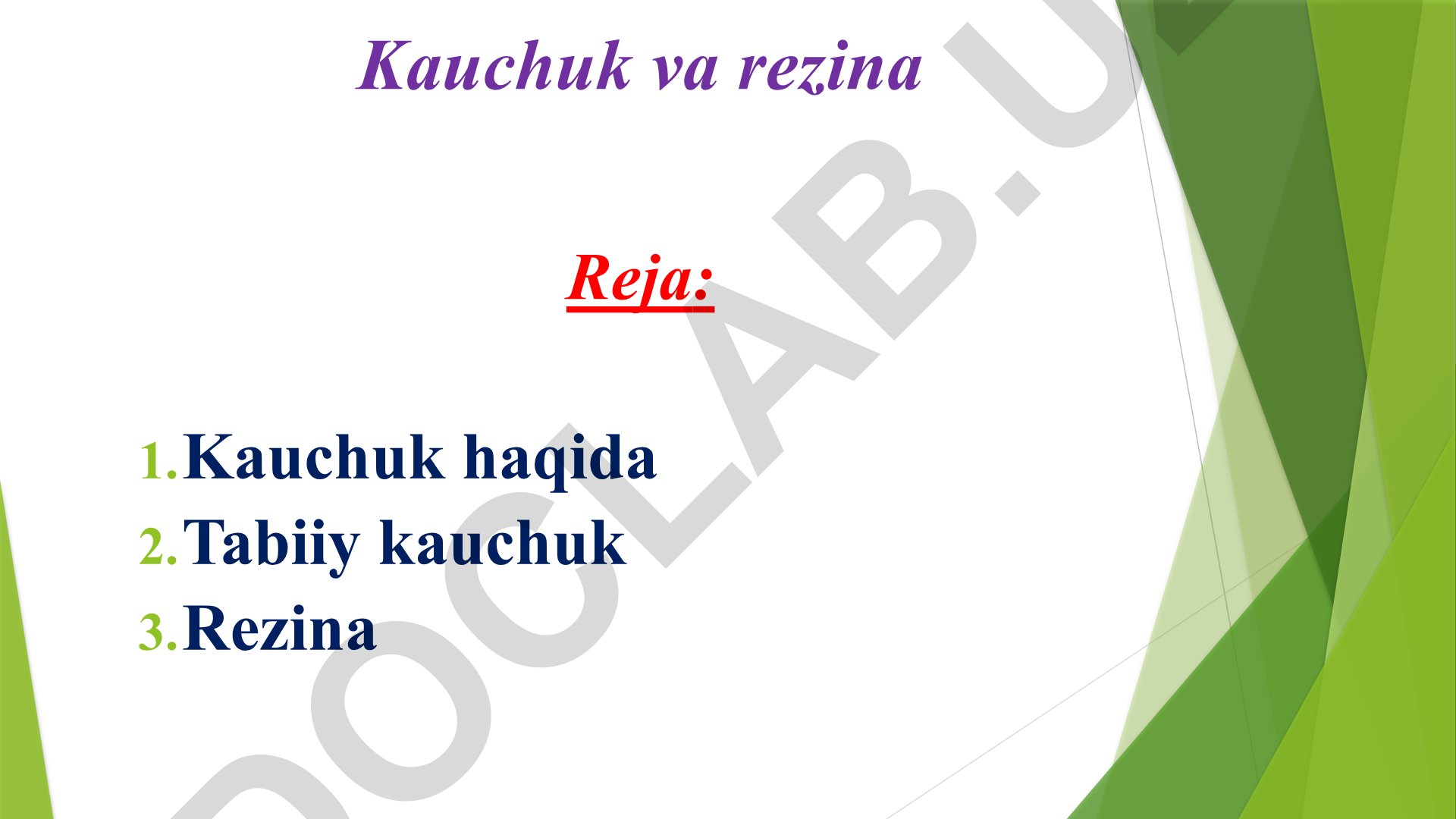 Kauchuk va rezina haqida