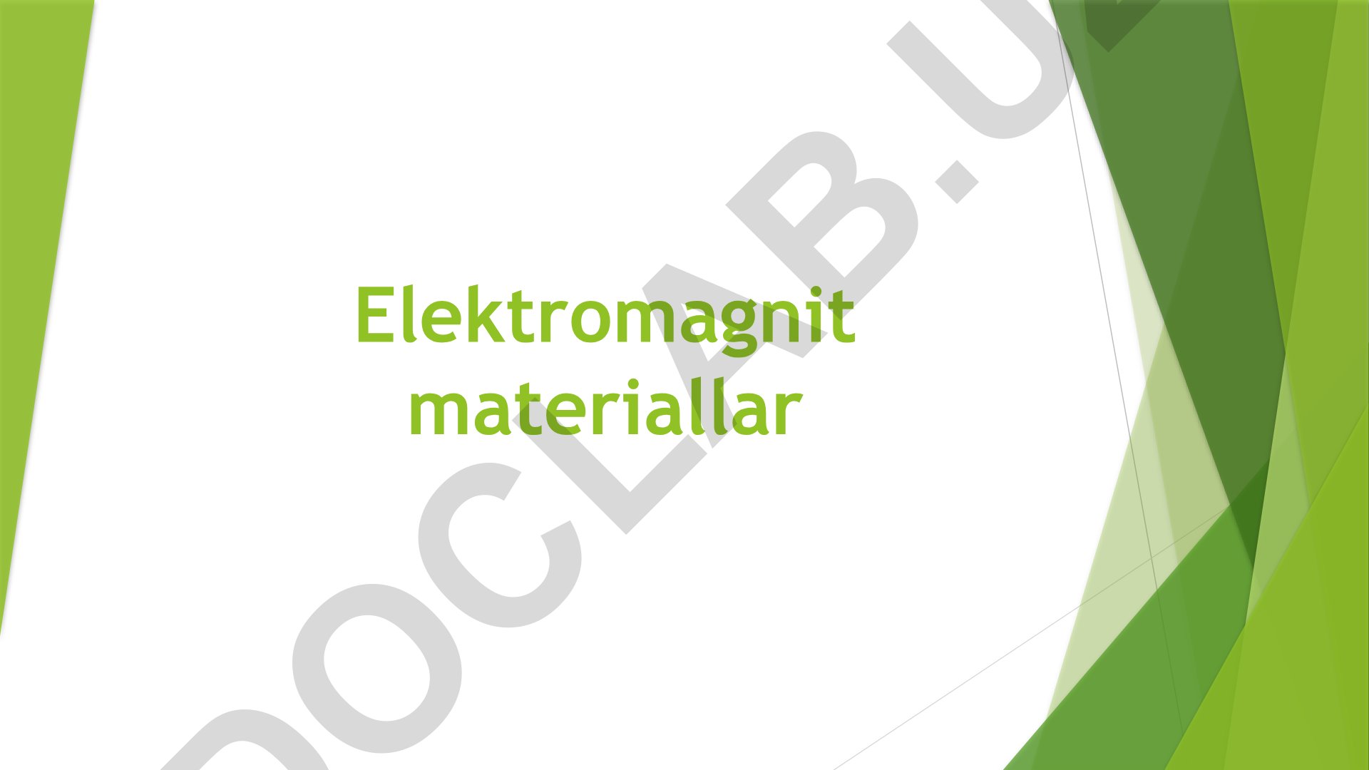 Elektromagnit materiallar va ularning qo'llanilishi
