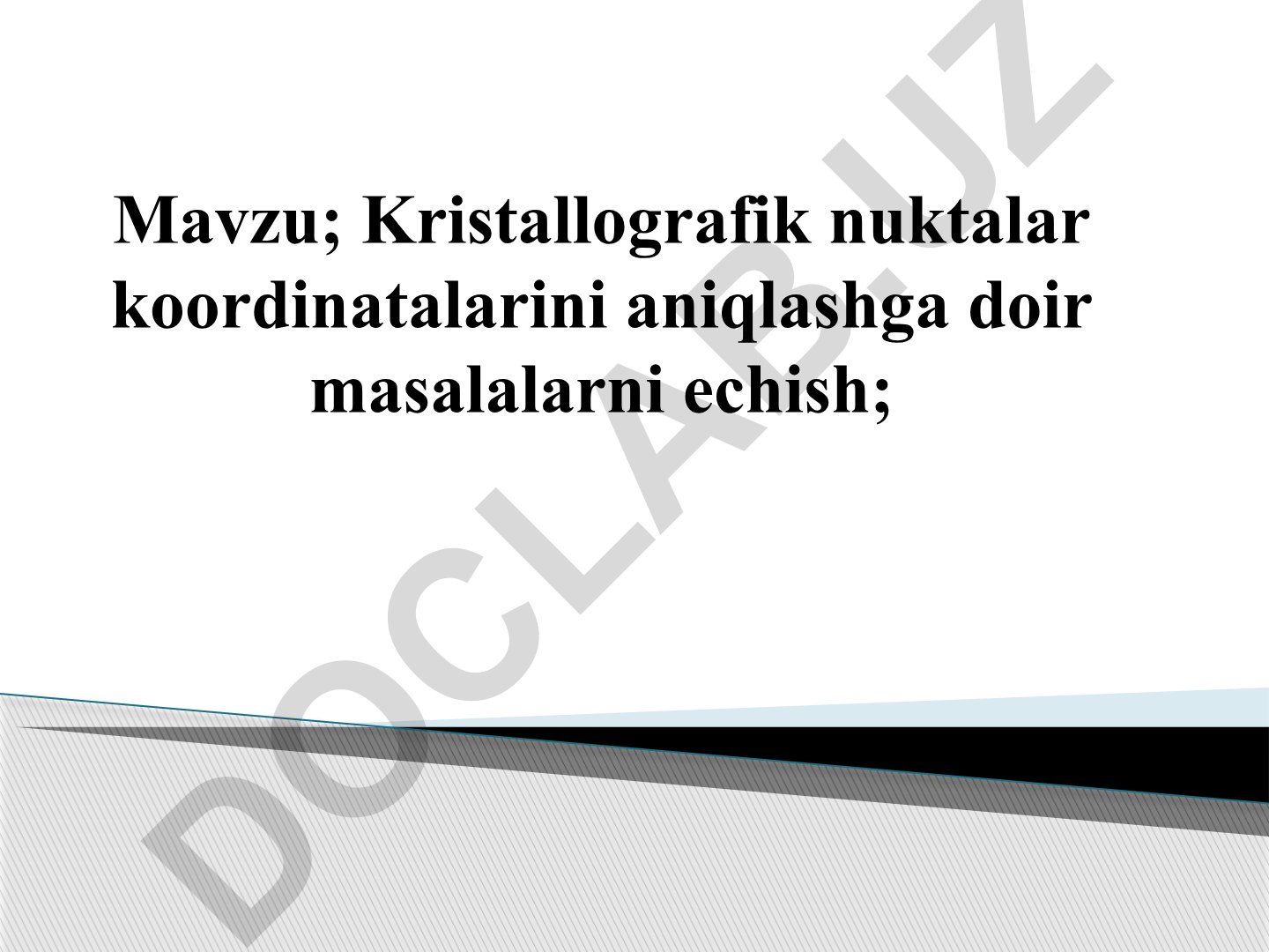 Kristallografik nuktalar koordinatalarini aniqlashga doir masalalarni echish