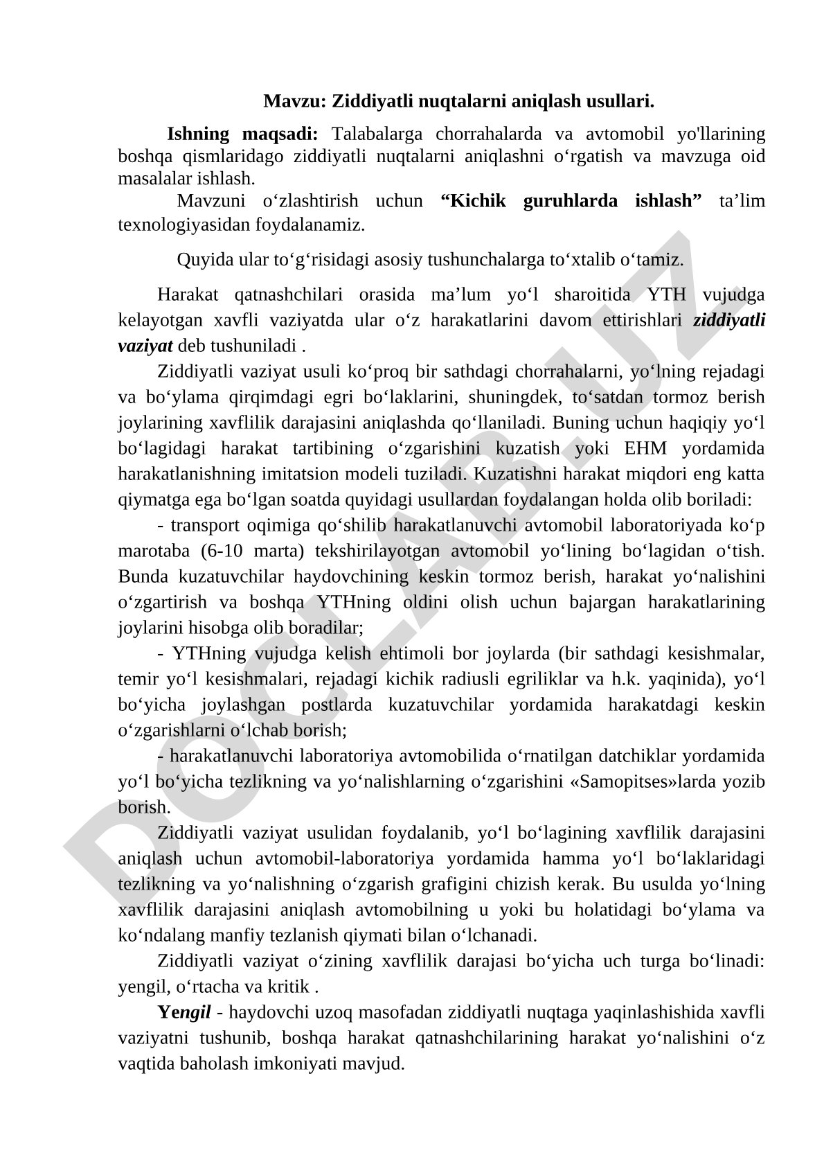 Ziddiyatli nuqtalarni aniqlash usullari