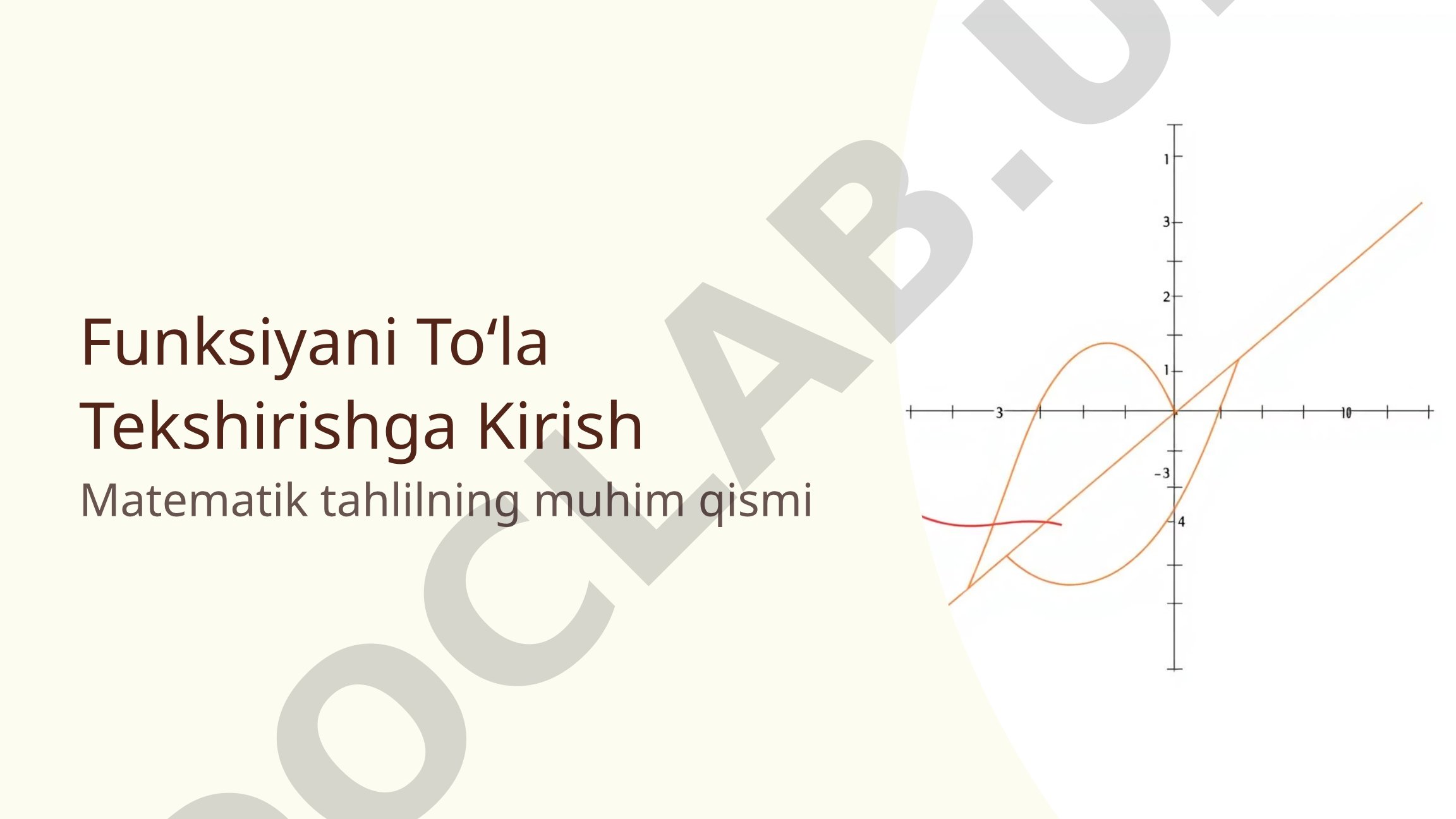 Funksiyani to‘la tekshirish