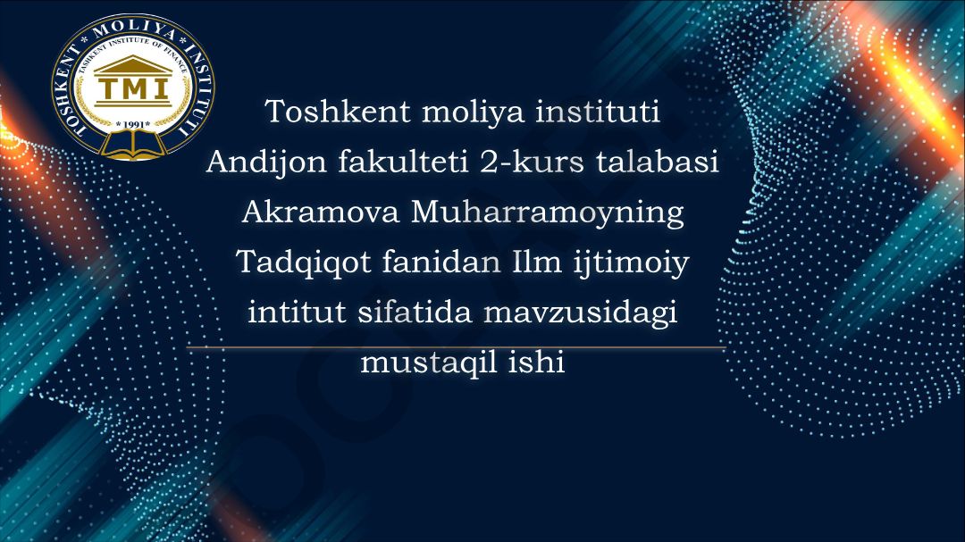 Ilm ijtimoiy intitut sifatida
