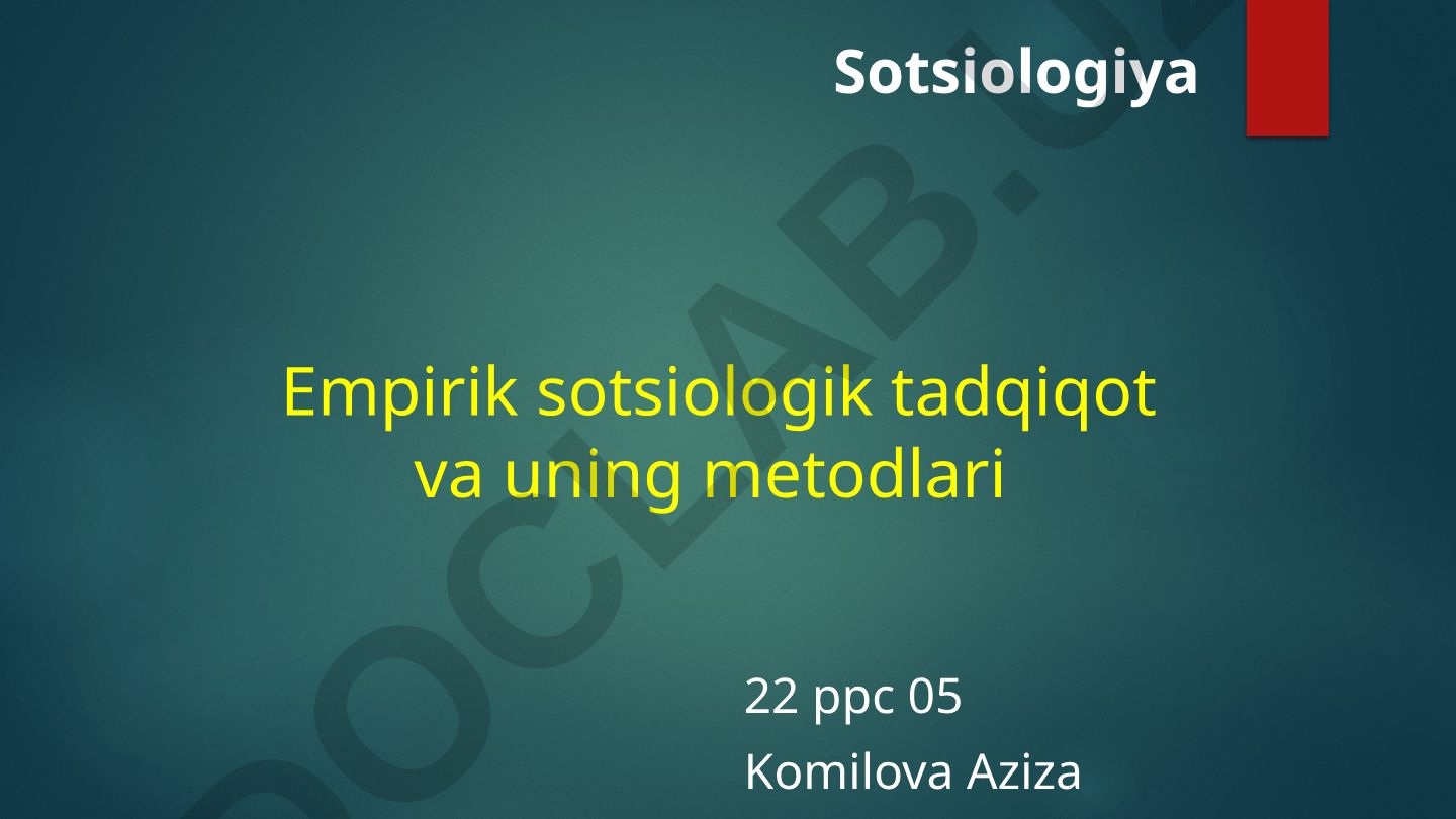 Empirik sotsiologik tadqiqot va uning metodlari