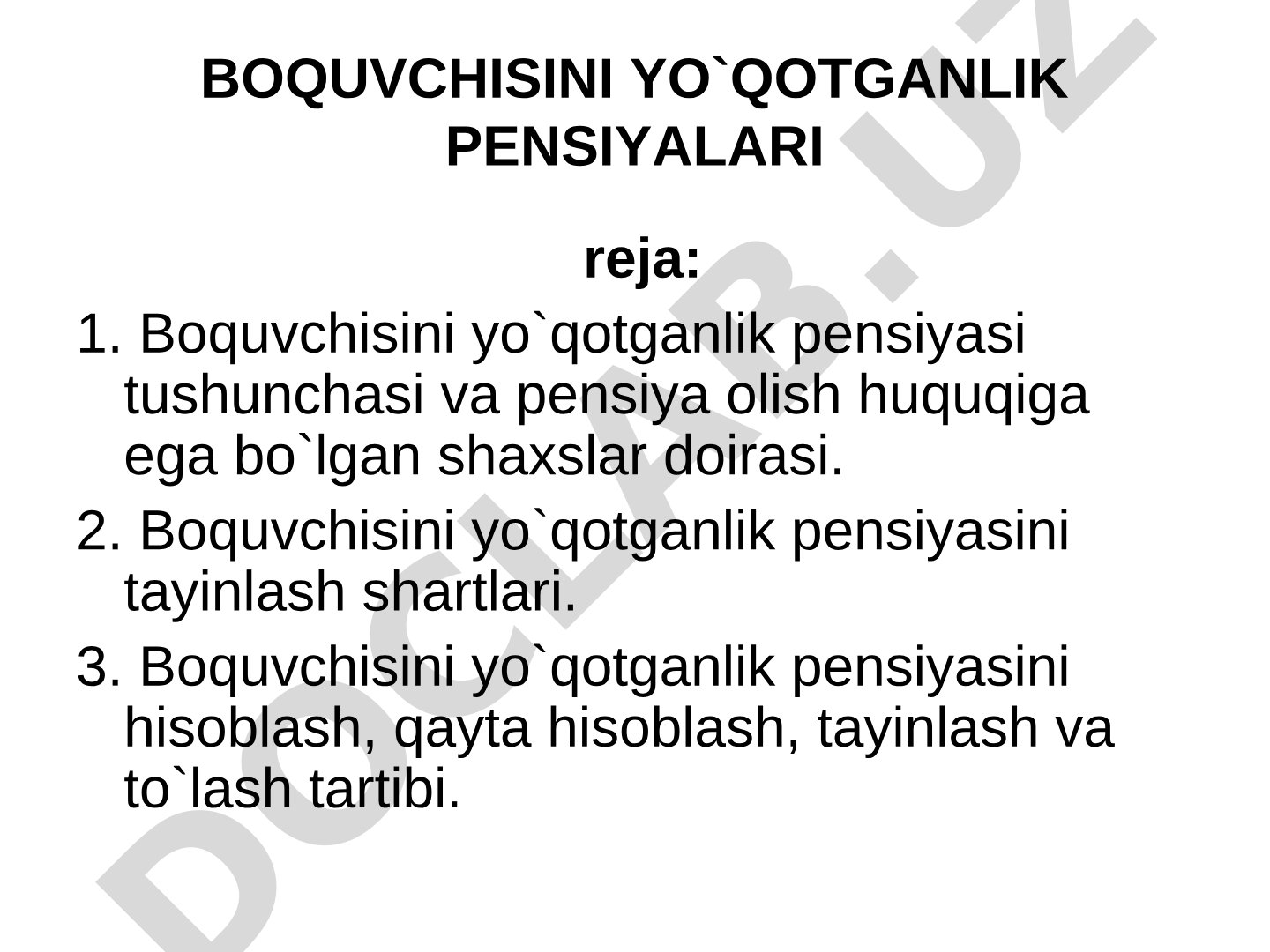 Boquvchisini yo'qotganlik pensiyalari