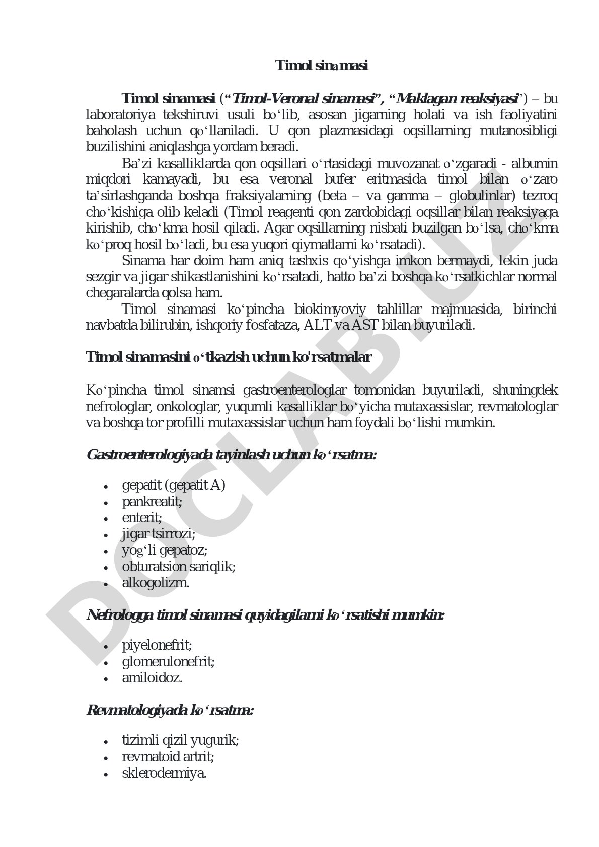 Jigar holatini baholashda qon oqsillari muvozanatini aniqlaydigan laboratoriya usuli