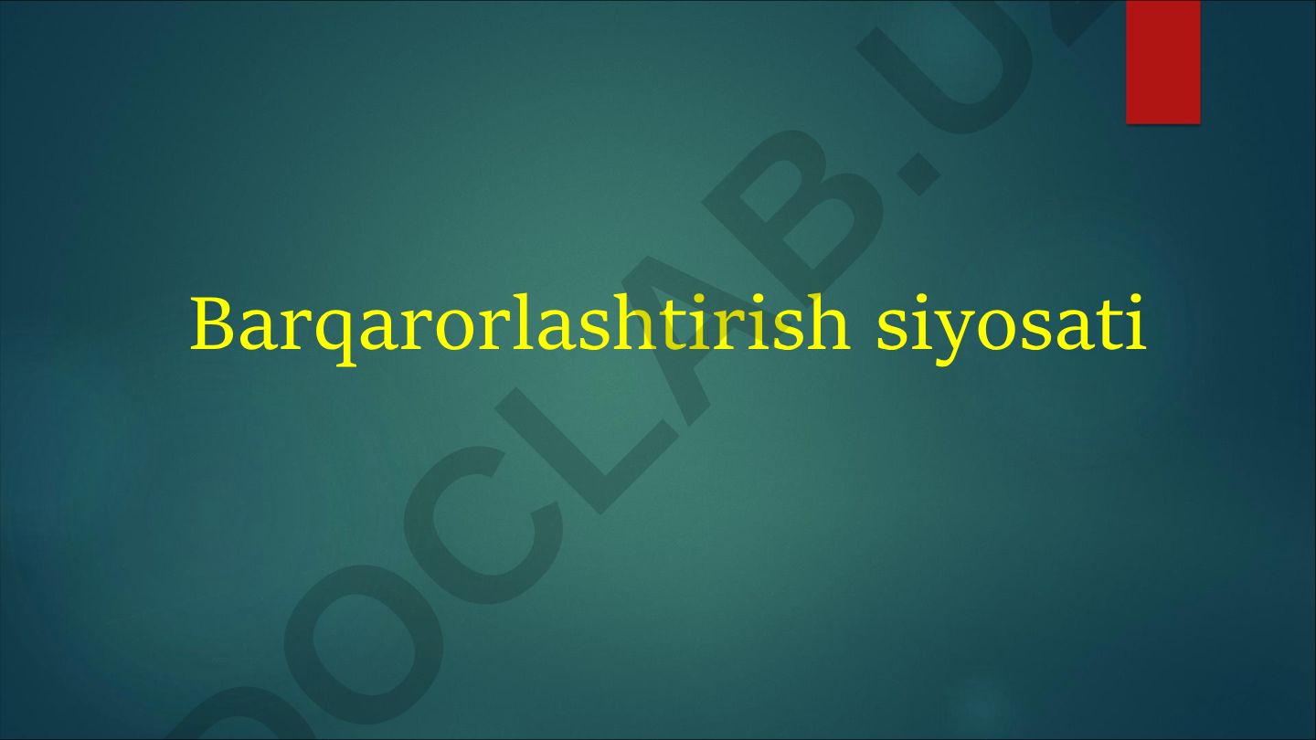 Barqarorlashtirish siyosati