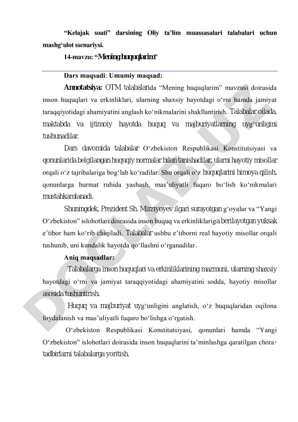 Mening huquqlarim
